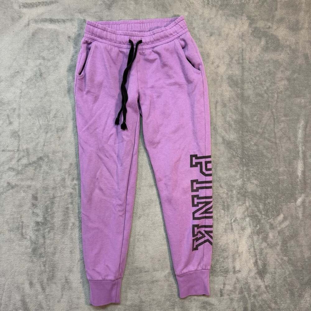 Pink Victoria's Secret Logo Sweatpants Purple Joggers